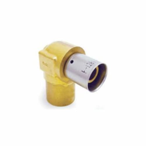 Uponor D4375075 Press Fitting Baseboard Elbow, 1/2 x 3/4 in, MLC Tube x C Adapter, Brass, Domestic