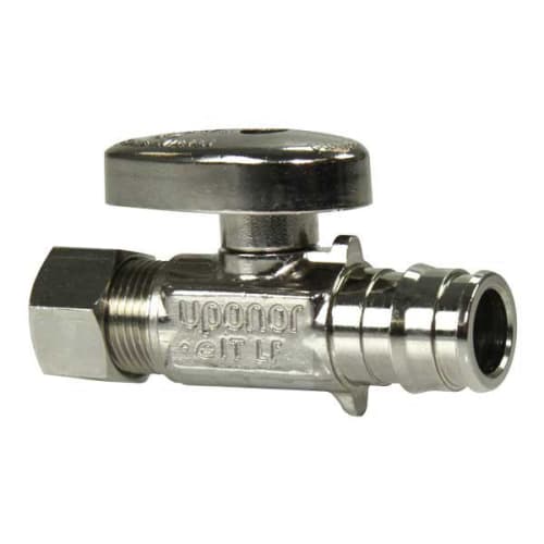 Uponor LF4865038 Straight pattern Stop Valve, 1/2 in, PEX, Brass Body