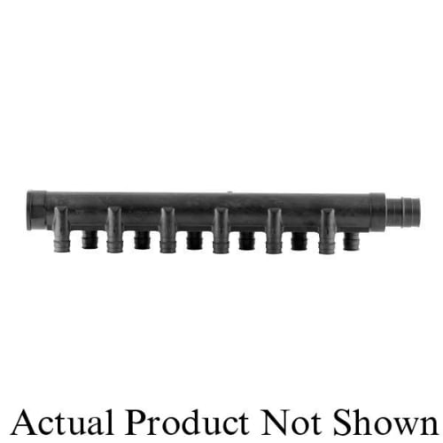 Uponor Q2121051 12-Ports Branch Tee With Mounting Clip, 1 in, ProPEX®, Polysulfone, Domestic