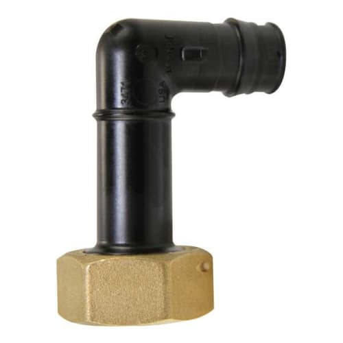 Uponor WS4360751 Water Meter Elbow Fitting With Metal Nut, 3/4 x 1 in, ProPEX® x NPSM, Polyphenylsulfone, Domestic