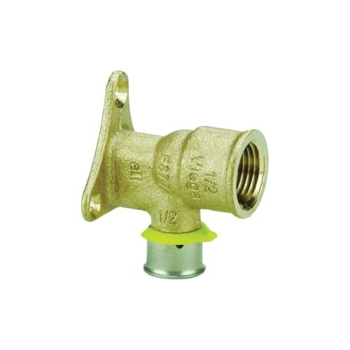 Viega 94540 PureFlow® 90 deg Drop Ear Elbow, 3/4 in Nominal, Press x FNPT End Style, Bronze, Import