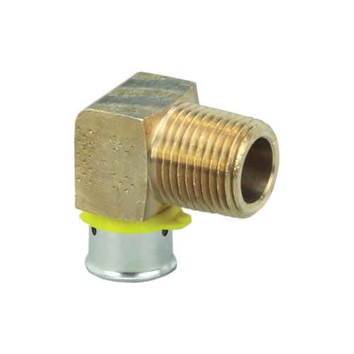 PureFlow® Press 92520 Model 2814ZL 90 deg Elbow, 1/2 in, PEX Press x MNPT, Bronze, Import