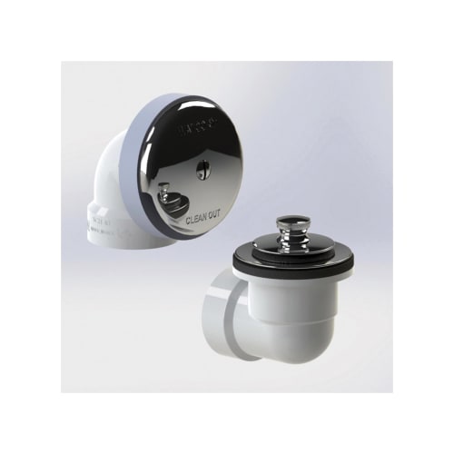 Watco® 601-PP-PVC-CP Bath Waste Half Kit With Chrome Plated PUSH PULL® Stopper, PVC