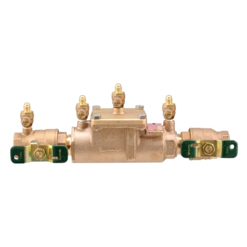 WATTS® 0062306 007 Inline Double Check Valve Assembly, 1 in Nominal, Female Threaded NPT End Style, Quarter-Turn Ball Valve, Bronze Body, 7.5 fps Flow Rate, Domestic