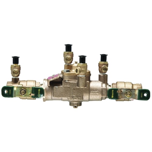 WATTS® 0063030 009 Inline Reduced Pressure Zone Assembly, 3/4 in Nominal, NPT End Style, Quarter-Turn Ball Valve, Bronze Body, Reduced Pressure Zone, 7.5 fps Flow Rate, Domestic