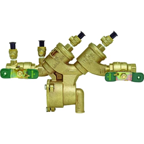 WATTS® 0065372 LF919 Double Check Valve Assembly, 3/4 in Nominal, NPT End Style, Quarter-Turn Resilient Seated Ball Valve, Cast Copper Silicon Alloy Body, Reduced Pressure Zone, Domestic
