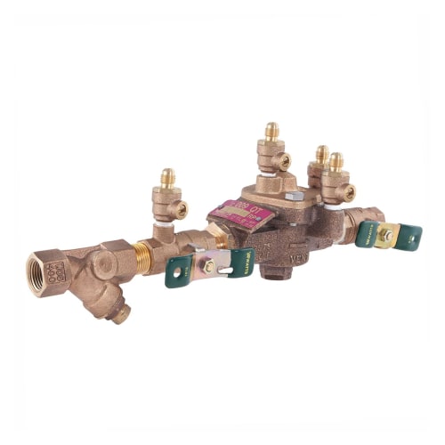 WATTS® 0122596 LF009 Reduced Pressure Zone Assembly, 1/2 in Nominal, NPT End Style, Quarter-Turn Ball Valve, Cast Copper Silicon Alloy Body, Domestic