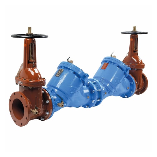 WATTS® 0122763 LF909 Reduced Pressure Zone Assembly, 4 in Nominal, Resilient Seated Gate Valve, Cast Copper Silicon Alloy Body, Domestic