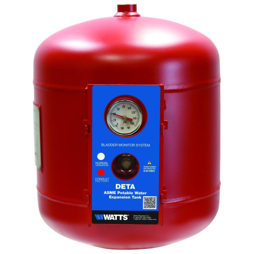 WATTS® 0212027 DETA Pressurized Expansion Tank, 5 gal Tank, 3.3 gal Acceptance, 150 psi, ASME Yes/No: Yes, 12 in Dia x 14 in H