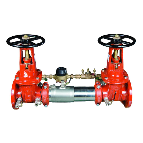 WATTS® 0122711 LF757DCDA Detector Assembly, 4 in Nominal, Flanged End Style, Resilient Seated Gate Valve, 304 Stainless Steel Body, Dual Check, 150 lb, Domestic