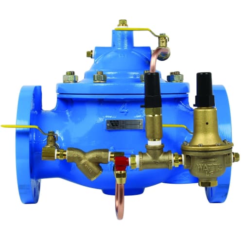 WATTS® V2016-04 LFF115 Pressure Reducing Globe Valve, 4 in Nominal, Flanged End Style, 250 psi Pressure, 50 to 800 gpm Flow Rate, Ductile Iron Body, Domestic
