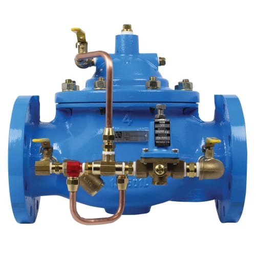 WATTS® V2018-04 LFF115 Pressure Reducing Globe Valve, 6 in Nominal, Flanged End Style, 250 psi Pressure, 115 to 1850 gpm Flow Rate, Ductile Iron Body, Domestic