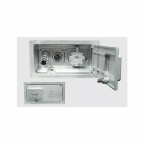 Woodford® HCB67-8 Model HCB67 Freezeless Hot and Cold Mixer Automatic Draining Wall Hydrant With Double Check Backflow Preventer, 3/4 in, FNPT, 8 in THK Wall, 125 psi, Domestic