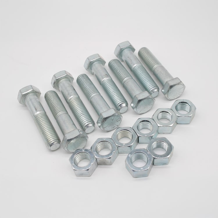 DOM 6" & 8" FLG BOLT & NUT SET ZINC CONSISTING OF 8 EA 3/4"X3-1/2" BOLT W/ HEX NUT (BOXED) LESS GASKET ** DOMESTIC **