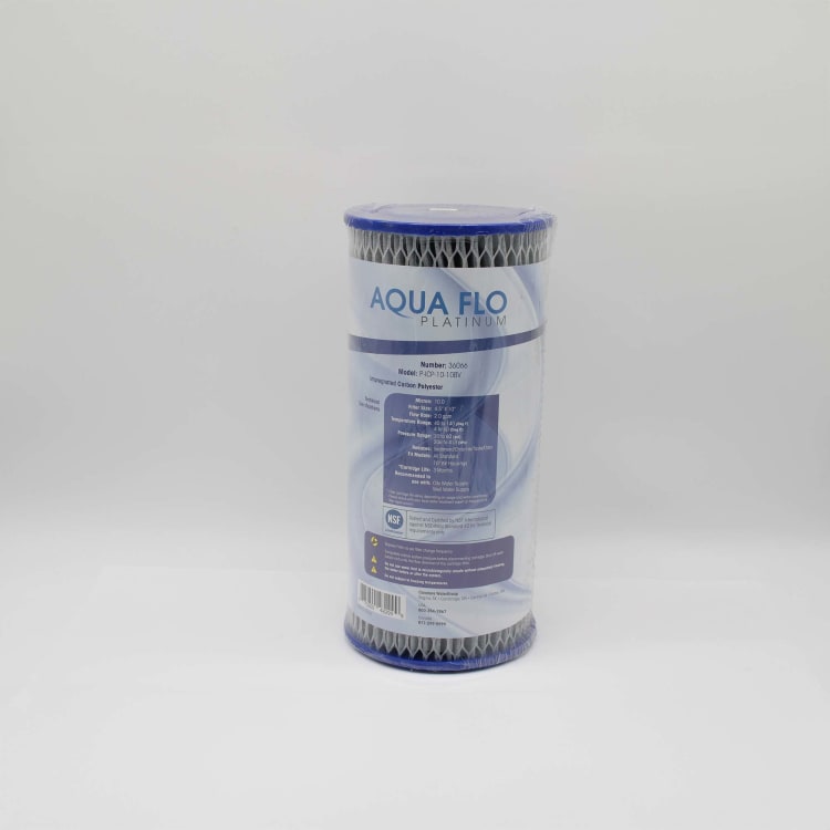 NOVO™ Aqua Flo™ PLATINUM 36066 Dual Purpose Impregnated Carbon Polyester Filter, 10 in H, Polypropylene Cartridge and Core