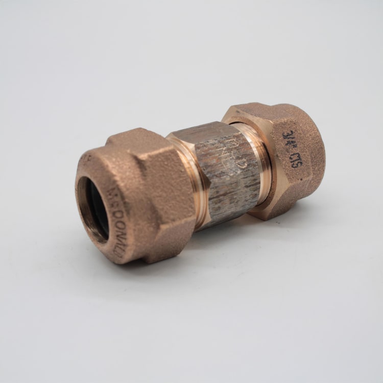A.Y. McDonald 5182-004, 74758Q Octagonal Straight Coupling, 3/4 in Nominal, Q CTS McQuik Compression End Style, Brass, Domestic