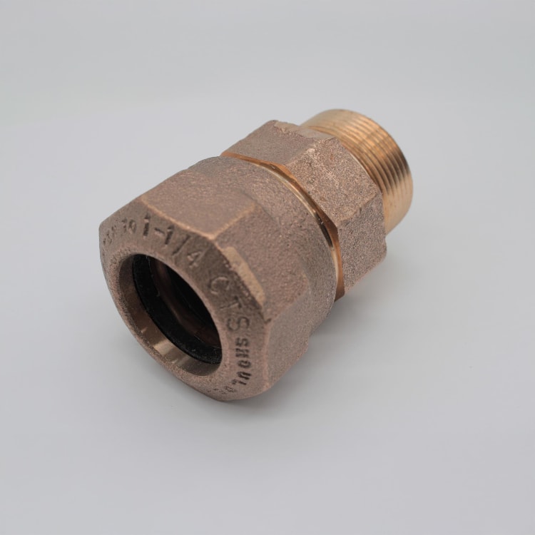 Hersey® H-15428N 1-1/4 Straight Coupling, 1-1/4 in Nominal, 110 CTS x MNPT End Style, Brass