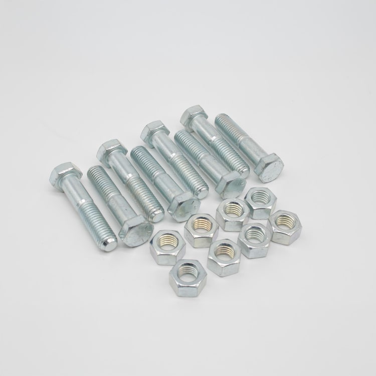 DOM 4" FLG BOLT & NUT SET ZINC CONSISTING OF 8 EA 5/8"X3" BOLT W/ HEX NUT (BOXED) LESS GASKET ** DOMESTIC **