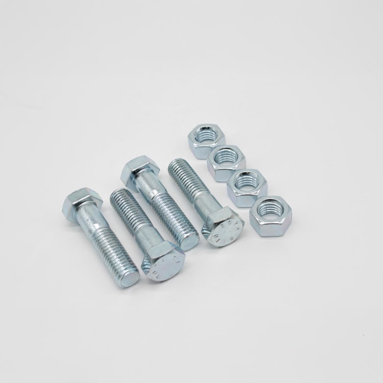 2-1/2" & 3" FLG BOLT & NUT SET -- ZINC CONSISTING OF 4 EA 5/8"X2-1/2" BOLT W/ HEX NUT (BOXED) LESS GASKET