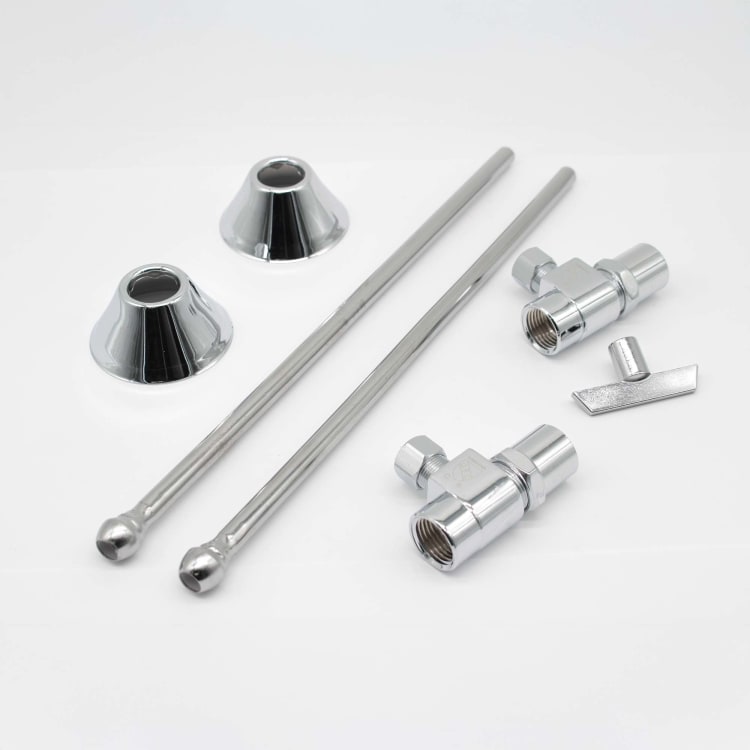 MCGUIRE LFH2165LKDF 1/2" IPS X 3/8 OD LEAD FREE LAVATORY SUPPLY LOOSE KEY WITH DEEP BRASS BELL FLANGE
