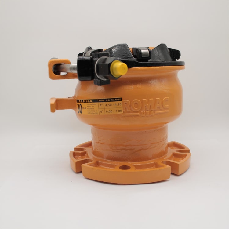 ROMAC ALPHA-FC-4.90 4" WIDE RANGE RESTRAINED FLANGED CPLG ADAPTER 4.50-4.90