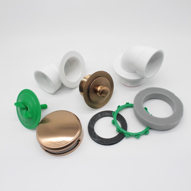 Watco® 901-PP-PVC-BB Innovator® 901 Solvent Weld Bath Waste Half Kit, STD PVC, PVD Coated Brushed Bronze