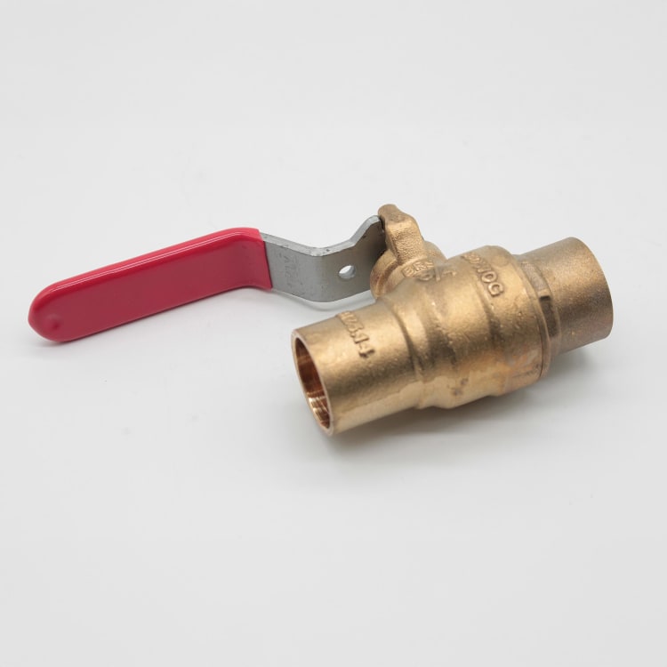 RWV® 5549AB 3/4 2-Piece Ball Valve With Handle, 3/4 in Nominal, Solder End Style, Forged Brass Body, Full Port, PTFE Softgoods