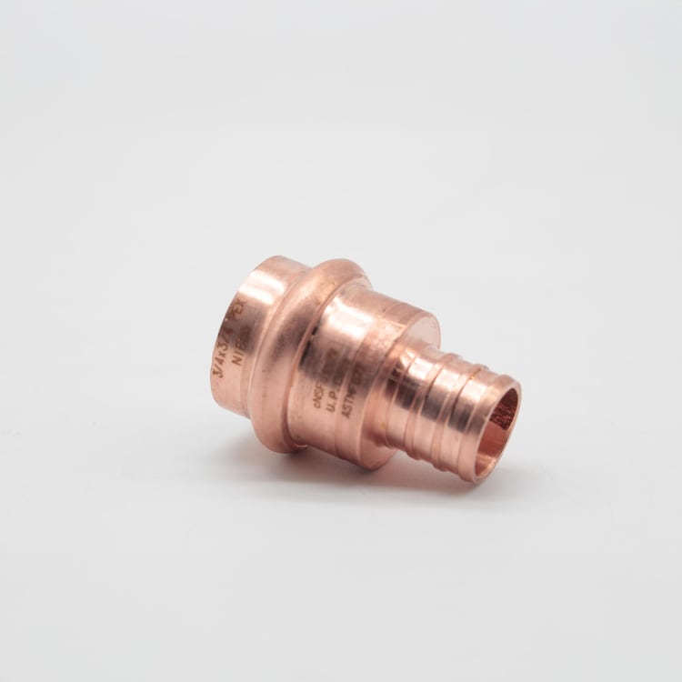 NIBCO® Press System® 9035050PC PC604-P Adapter, 3/4 in Nominal, PEX Press End Style, Wrot Copper, Domestic