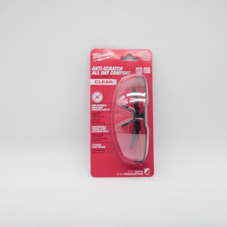 MILWAUKEE 48-73-2010 SAFETY GLASSES CLEAR ANTI SCRATCH LENSES