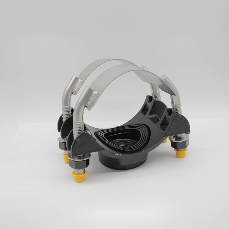 ROMAC 202S-5.40X1" IPT 4"X1" DBL SS STRAP SERVICE SADDLE 4.50-5.40 (EXTENDED RANGE F/ DI, CI, AC)