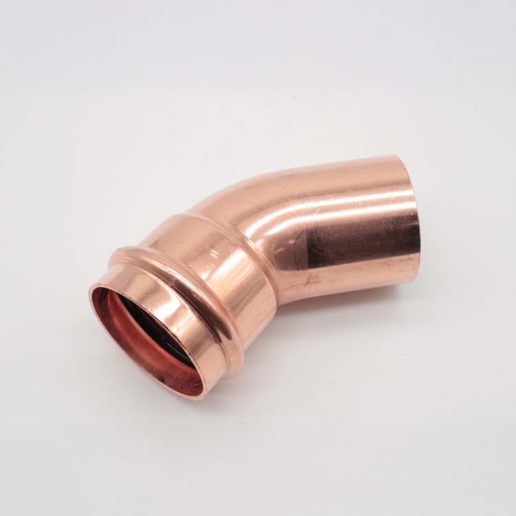 Streamline® PRS™ PF 03359 45 deg Small Street Elbow, 2 in Nominal, Fitting x Press End Style, Wrought Copper