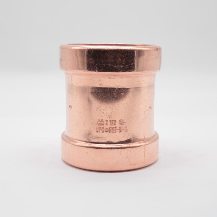 Streamline® PRS™ PF 10151 Large Diameter Coupling With Staked Stop, 2-1/2 in Nominal, Press End Style, Wrought Copper