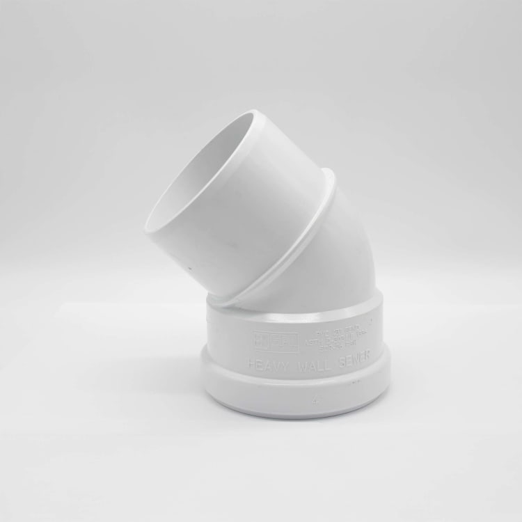 4" HVY WALL SDR26 PVC SEWER SXG 45 W/ GSKT H404 922-0004