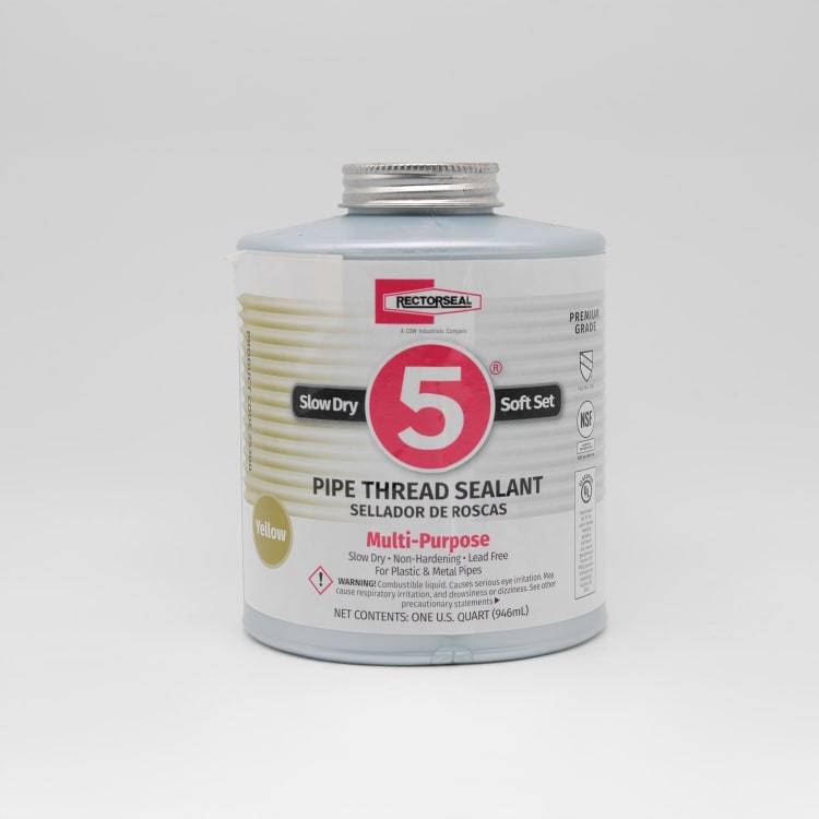 RectorSeal® No. 5® 25300 Multi-Purpose Premium Pipe Thread Sealant, 1 qt Can, Yellow