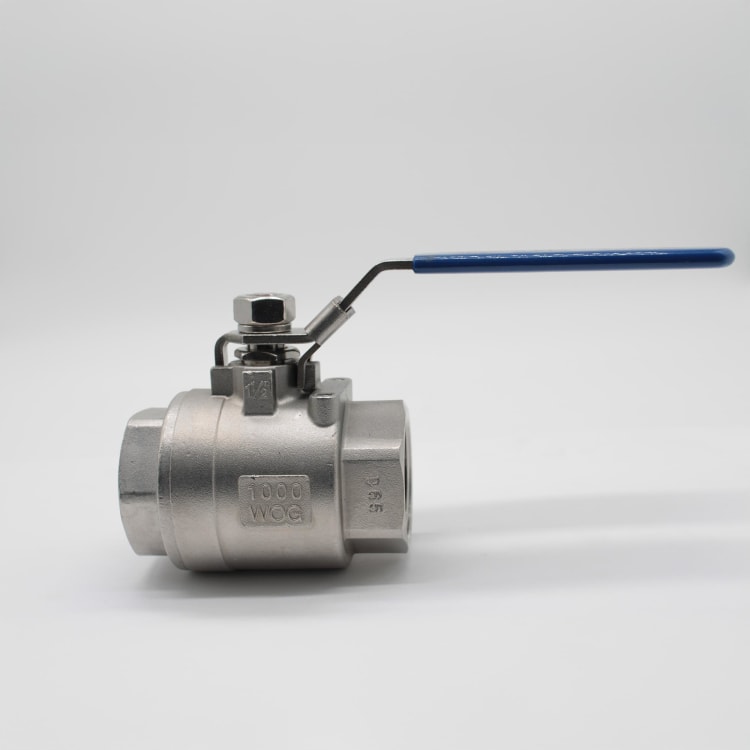 Boshart Industries SSBV1000-15 2-Piece Ball Valve, 1-1/2 in Nominal, FNPT End Style, 316 Stainless Steel Body, Full Port, PTFE Softgoods