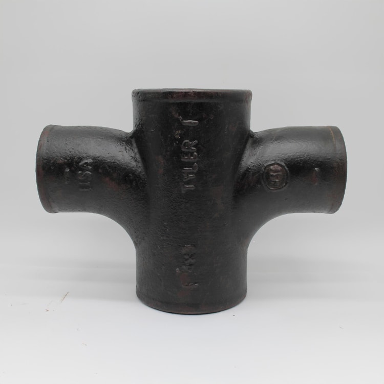 Tyler Pipe 009115 Sanitary Cross, 4 x 4 x 3 x 3 in Nominal, No-Hub End Style, Cast Iron
