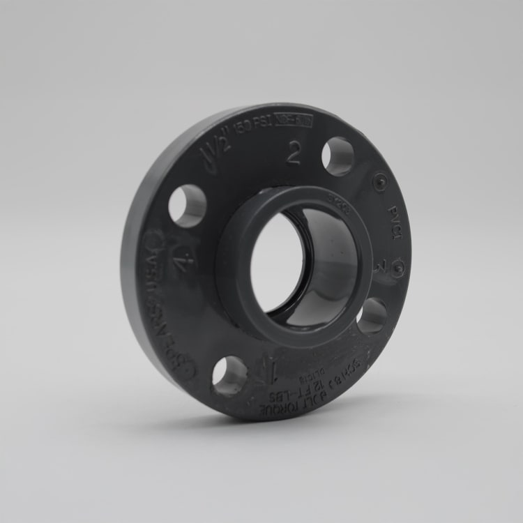 Spears® 854-015 2-Piece Van Stone Molded Flange With PVC Ring, 1-1/2 in Nominal, PVC, Socket Connection, 150 lb, 5 in OD, Domestic