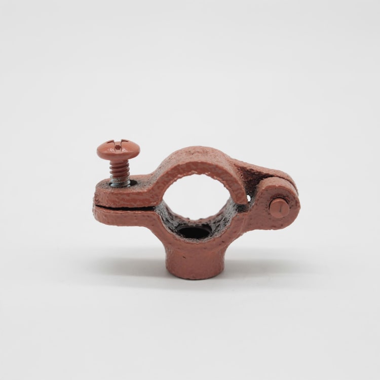 PHD 512H0050CP Hinged Extension Split Tube Clamp, 1/2 in Pipe/Tube, 3/8 in Rod, 180 lb Load, Malleable Iron, Copper Color Epoxy, Domestic