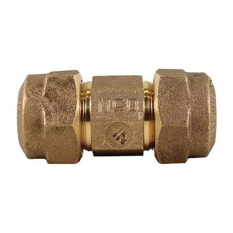A.Y. McDonald 5182-010, 74758Q Octagonal Straight Coupling, 3/4 x 1 in Nominal, Q CTS McQuik Compression End Style, Brass, Domestic