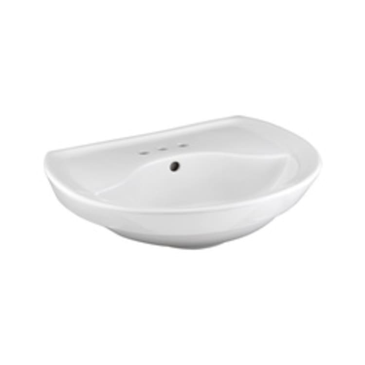 American Standard 0268.004.020 Ravenna™ Pedestal Sink Top, 20 in L x 24-1/4 in W x 8 in H, Round Sink, 4 in Faucet Hole Spacing, Import