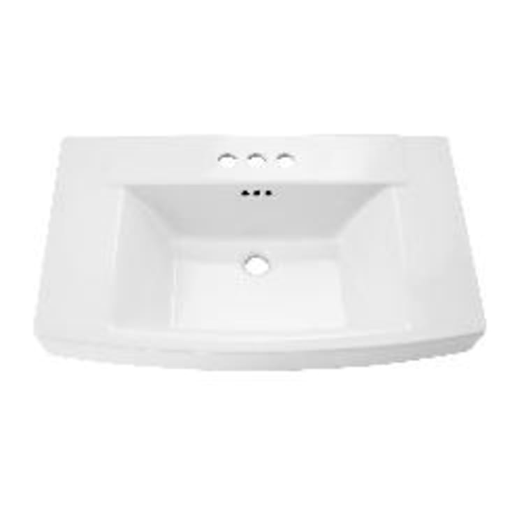 American Standard 0328004.020 Townsend®, Rectangle Shape, 4 in Faucet Hole Spacing, Pedestal Mounting, Fireclay, White, Import
