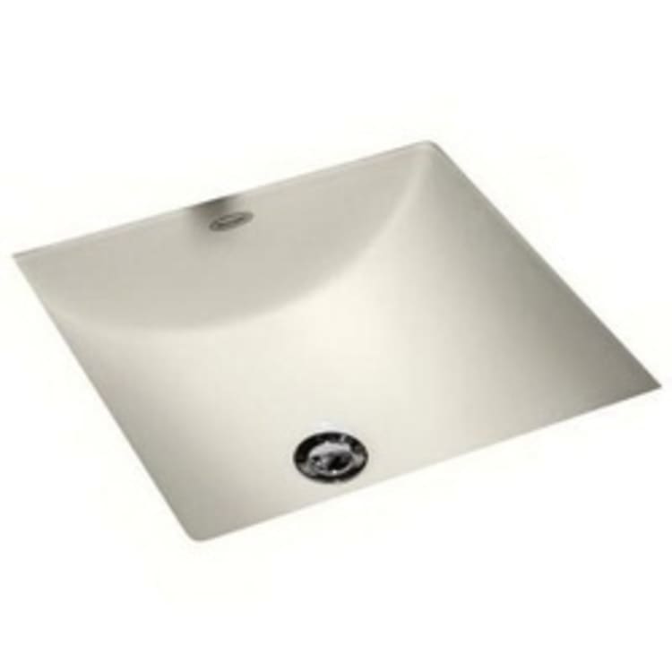 American Standard 0426.000.222 Studio™ Carre Bathroom Sink, Square, 16 in W x 16 in D x 6-3/4 in H, Undercounter Mount, Vitreous China, Linen, Import