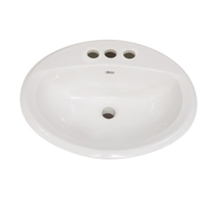 American Standard 0475.920.020 Aqualyn® Self-Rimming Bathroom Sink With Front Overflow, Oval, 8 in Faucet Hole Spacing, 20-3/8 in W x 17-3/8 in D x 7 in H, Countertop/Drop-In Mount, Vitreous China, White, Import