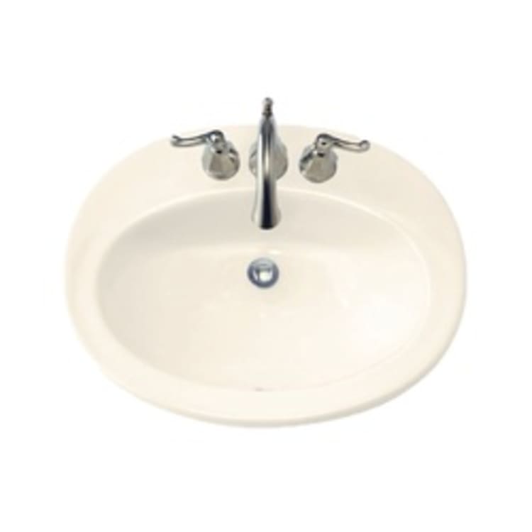 American Standard 0478.403.222 Piazza™ Self-Rimming Bathroom Sink With Front Overflow, Oval, 4 in Faucet Hole Spacing, 23-1/2 in W x 18-3/8 in D x 7-3/4 in H, Countertop Mount, Vitreous China, Linen