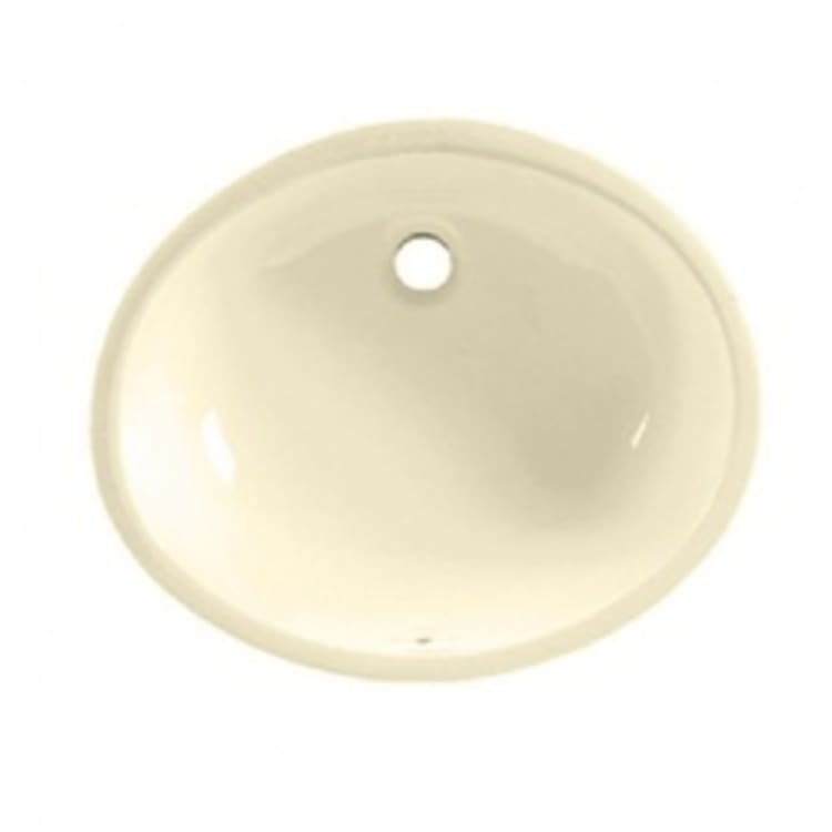 American Standard 0495.221.021 Ovalyn™ Bathroom Sink With Front Overflow, Classic Oval, 17-1/8 in W x 14-1/8 in D x 7-1/2 in H, Undercounter Mount, Vitreous China, Bone, Import