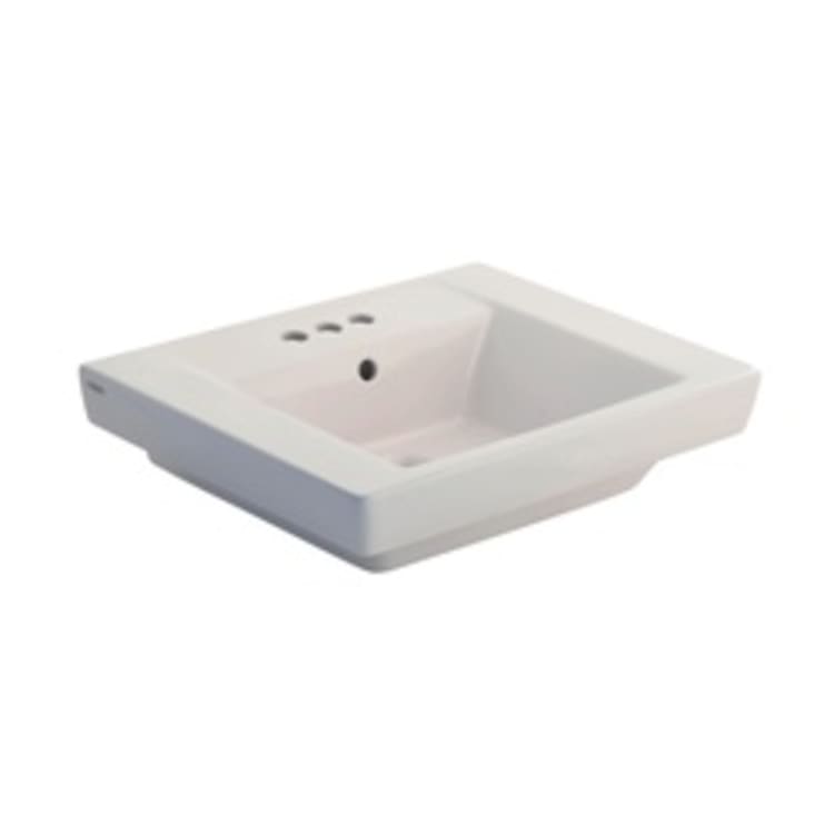 American Standard 0641.004.020 Boulevard® Bathroom Sink With Rear Overflow, Rectangular, 4 in Faucet Hole Spacing, 24 in W x 19 in D x 35-1/2 in H, Pedestal Mount, Vitreous China, White, Import