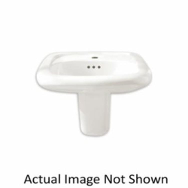 American Standard 0954.904EC.020 Murro™ Universal Design Lavatory Sink Without Overflow, Rectangular, 4 in Faucet Hole Spacing, 21-1/4 in W x 17-3/4 in D x 6-1/4 in H, Wall-Hung Mount, Vitreous China, White, Import