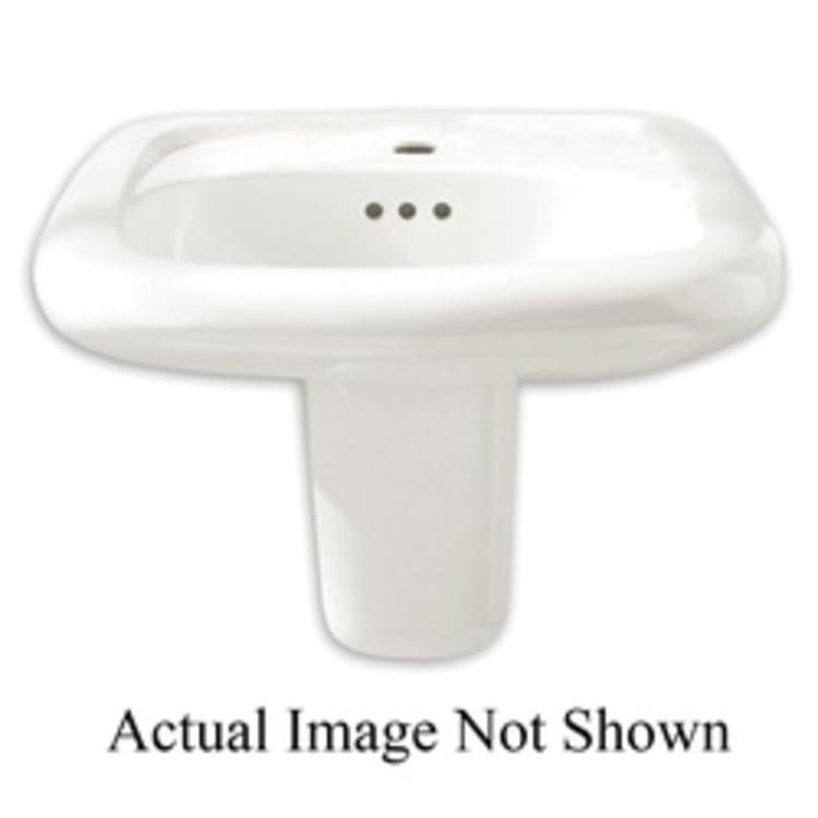 American Standard 0955.901EC.020 Murro™ Universal Design Lavatory Sink Without Overflow, Rectangular, 21-7/16 in W x 17-3/4 in D x 6-1/4 in H, Wall-Hung Mount, Vitreous China, White, Import