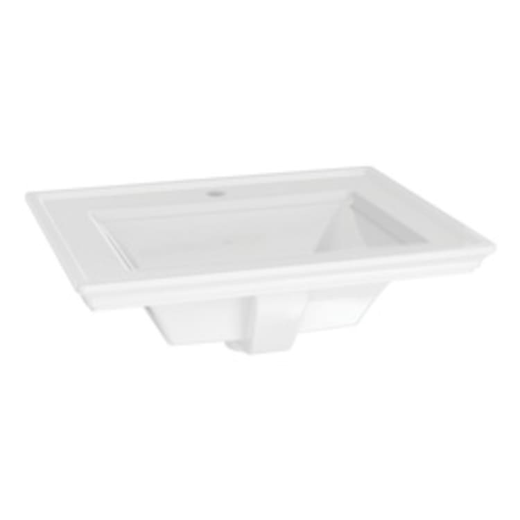 American Standard 1203001.020 Town Square® S Countertop Sink, Rectangular Shape, 19-1/16 in L x 24 in W x 7-11/16 in H, Drop-In Mount, Fireclay, White