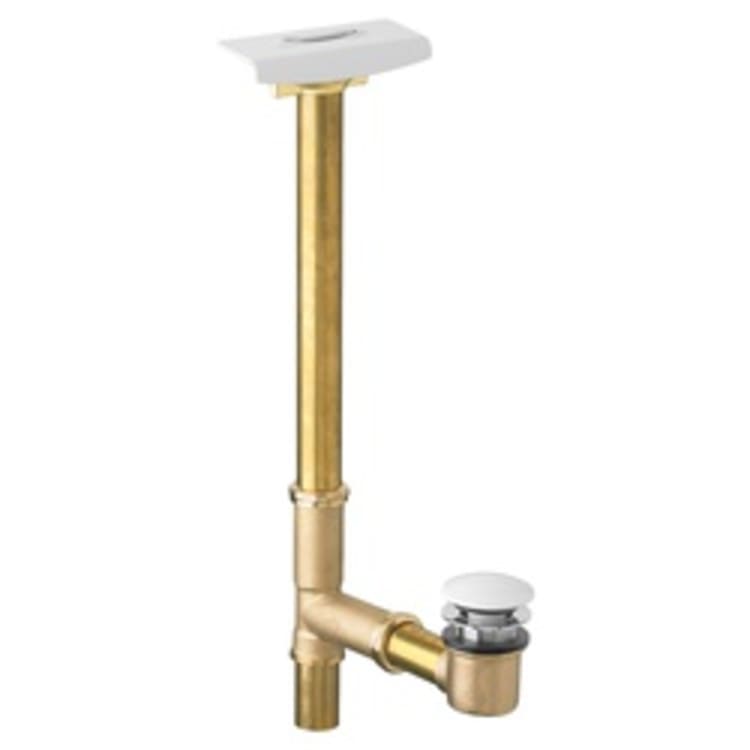 American Standard 1599205.011 Deep Soak Bath Drain With Toe Tapper Drain Plug, Brass, Arctic™ White, Import